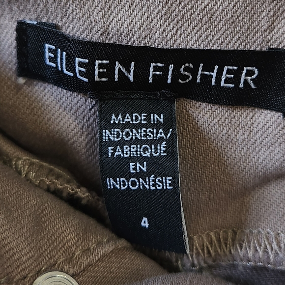 Eileen Fisher khaki front pleated tapered trouser pants women's size 4 - Picture 9 of 9